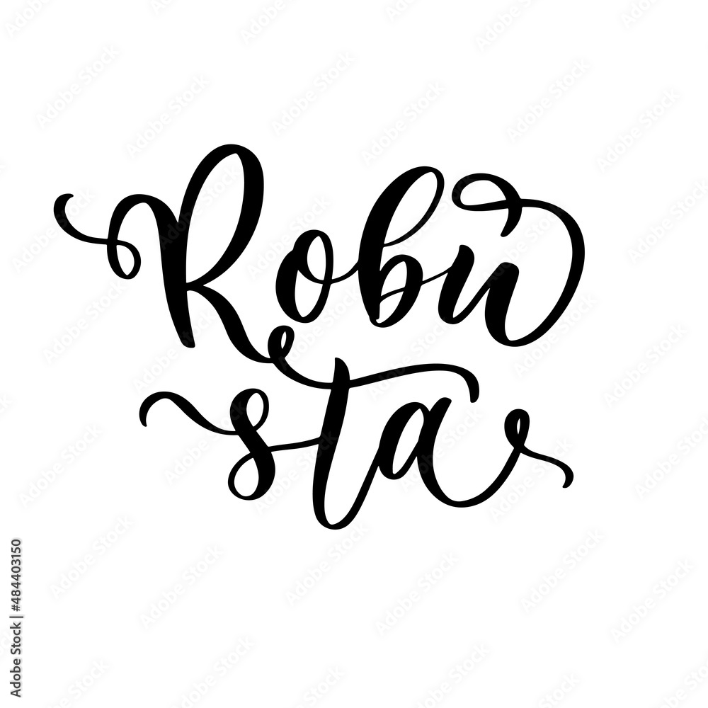 Fototapeta premium Robusta coffee lettering logo inscription.