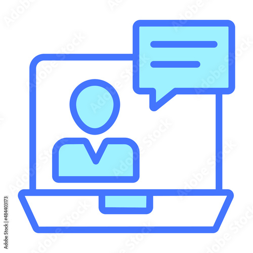 teleconference Icon. User interface Vector Illustration, As a Simple Vector Sign and Trendy Symbol in Line Art Style, for Design and Websites, or Mobile Apps,