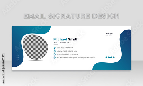 Business email signature template or Modern email footer design
