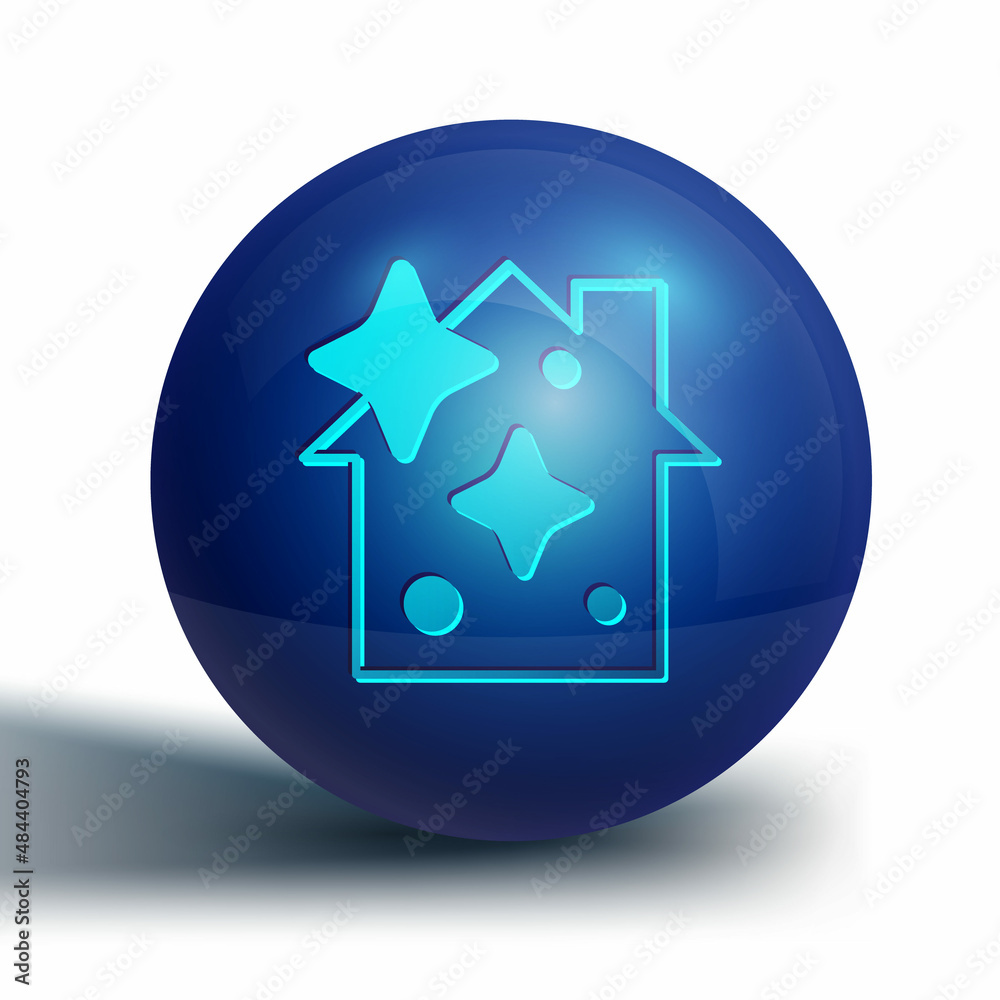 Blue Home cleaning service concept icon isolated on white background. Building and house. Blue circle button. Vector Blue Home cleaning service concept icon isolated on white background. Building and house. Blue circle button. Vector