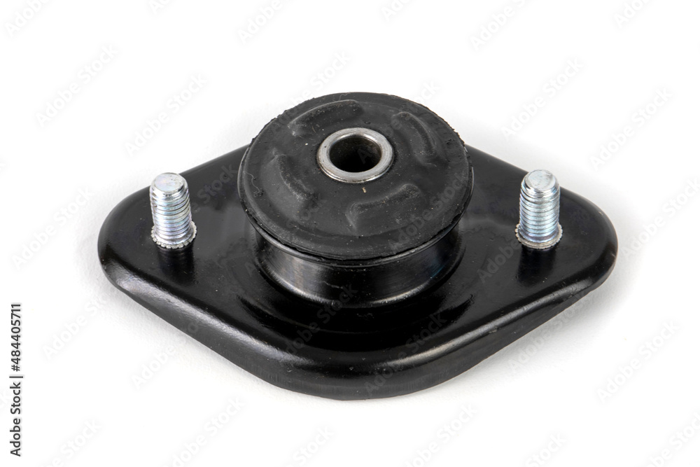 Auto parts isolated on white. Shock absorber support.