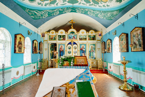 light blue decoration of the Orthodox church 