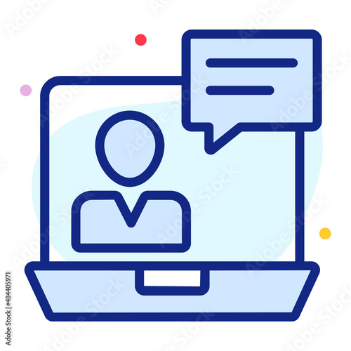 teleconference Icon. User interface Vector Illustration, As a Simple Vector Sign and Trendy Symbol in Line Art Style, for Design and Websites, or Mobile Apps,
