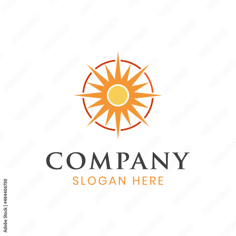 Fototapeta premium sun light bright shine logo. sunrise shining abstract logo icon design