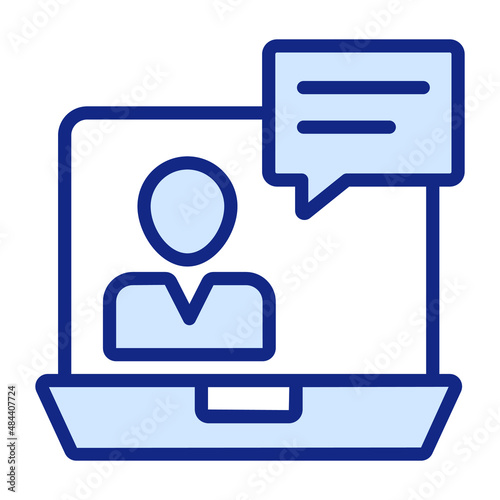 teleconference Icon. User interface Vector Illustration, As a Simple Vector Sign and Trendy Symbol in Line Art Style, for Design and Websites, or Mobile Apps,