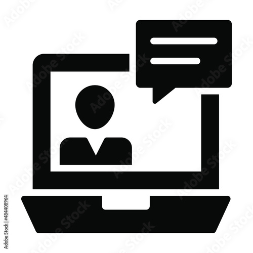 teleconference Icon. User interface Vector Illustration, As a Simple Vector Sign and Trendy Symbol in Line Art Style, for Design and Websites, or Mobile Apps,