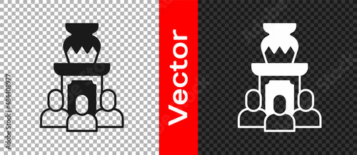 Black Auction ancient vase icon isolated on transparent background. Auction bidding. Sale and buyers. Vector