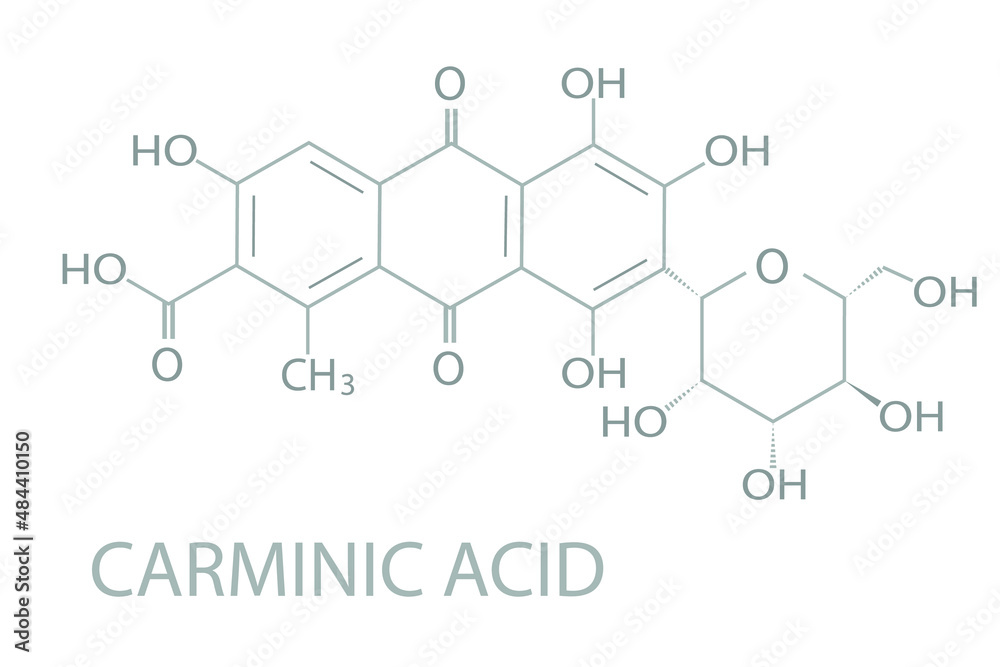 Carminic acid molecular skeletal chemical formula.	
