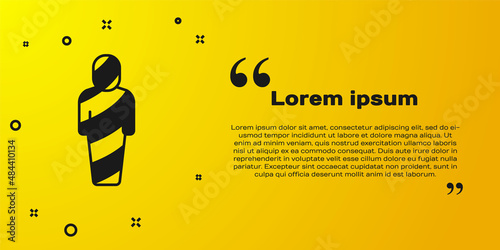 Black Egypt mummy icon isolated on yellow background. Vector