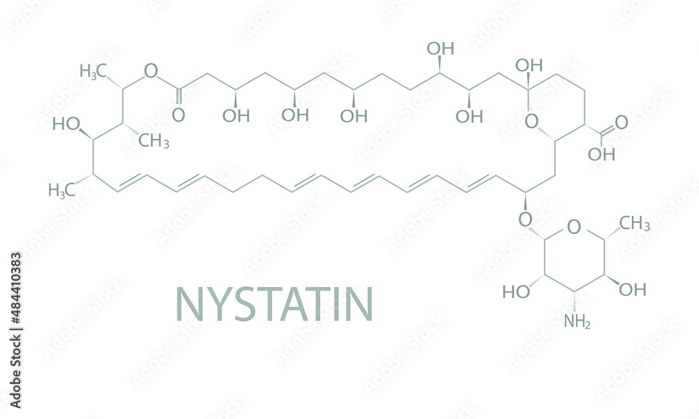 Nystatin molecular skeletal chemical formula.	
