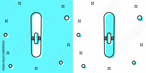 Black line Cigar icon isolated on green and white background. Random dynamic shapes. Vector