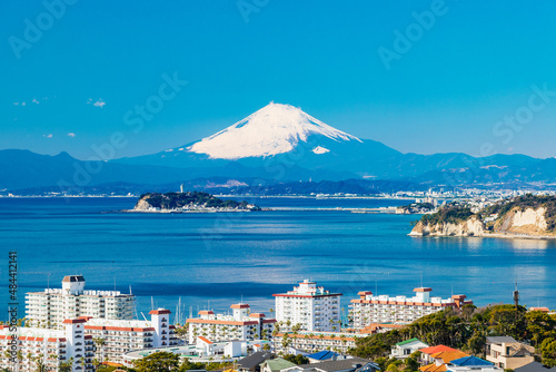 富士山と湘南海岸 冬景