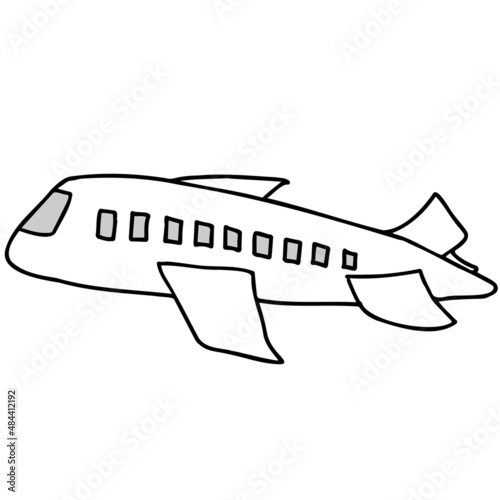 飛行機のイラスト（機体薄グレー）
