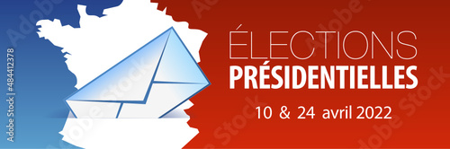 Bannière ou bandeau pour les élections présidentielles 2022 en France.