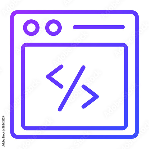 programing Icon. User interface Vector Illustration, As a Simple Vector Sign and Trendy Symbol in Line Art Style, for Design and Websites, or Mobile Apps,