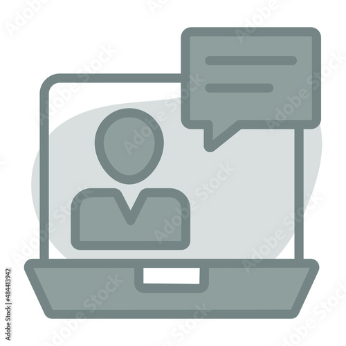 teleconference Icon. User interface Vector Illustration, As a Simple Vector Sign and Trendy Symbol in Line Art Style, for Design and Websites, or Mobile Apps,