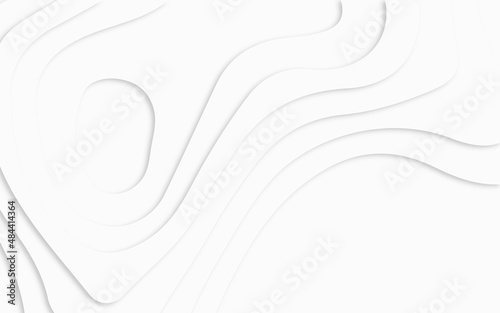 Abstract papercut and multi layer cutout geometric pattern on vector, abstract soft white background with waves, Wide panorama 3D Landscape Paper Cut style, Curved shapes with gradients.
