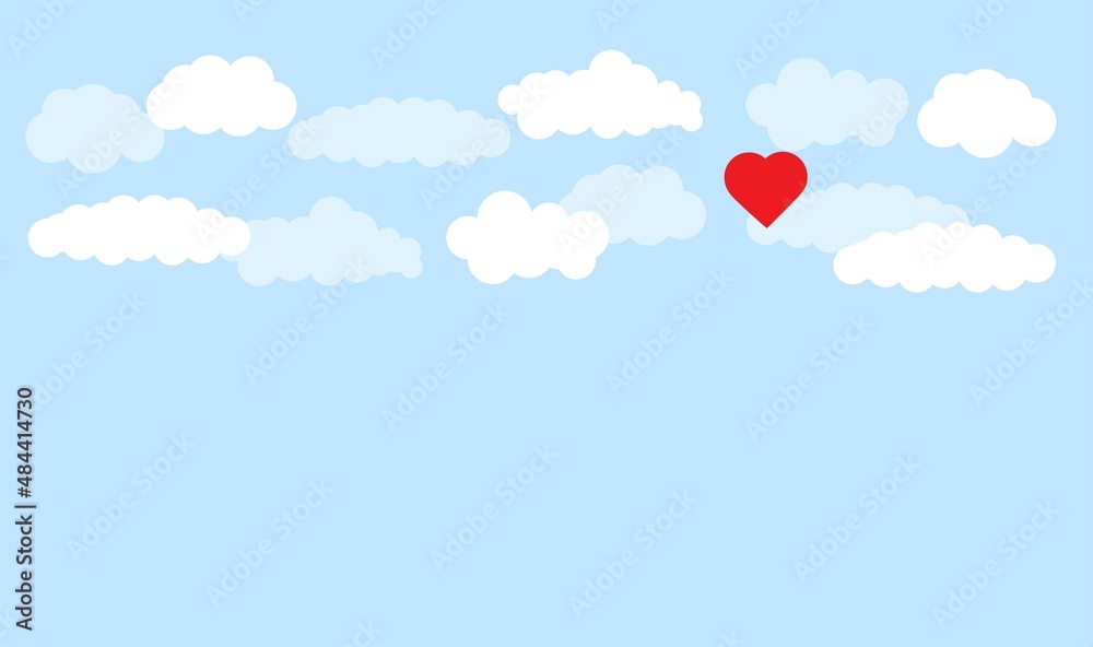 Fototapeta premium Valentine's Day illustration. Vector illustration with hearts.