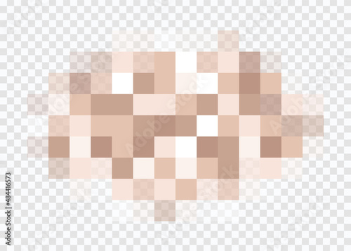 Censor blur effect texture isolated on transparent background. Blurry pixel color censorship element. Vector nude skin censor pattern. photo