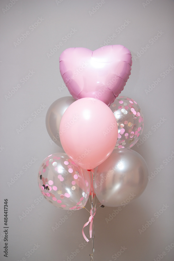 pink balloons in the shape of heart