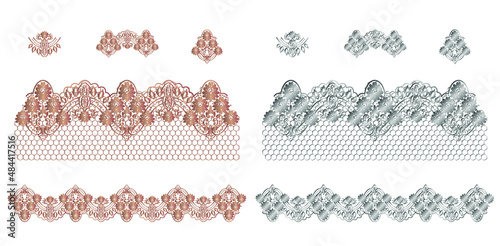 Graceful gold and silver lace for advertising