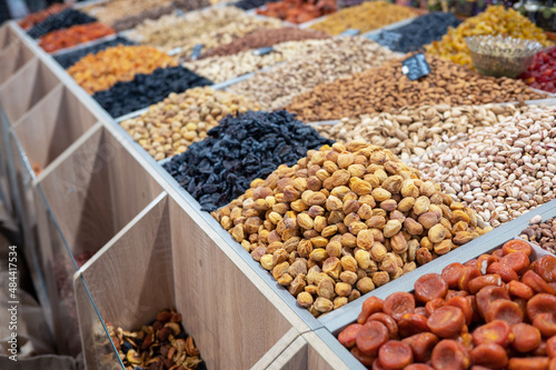 Dried fruits and nuts on lo...