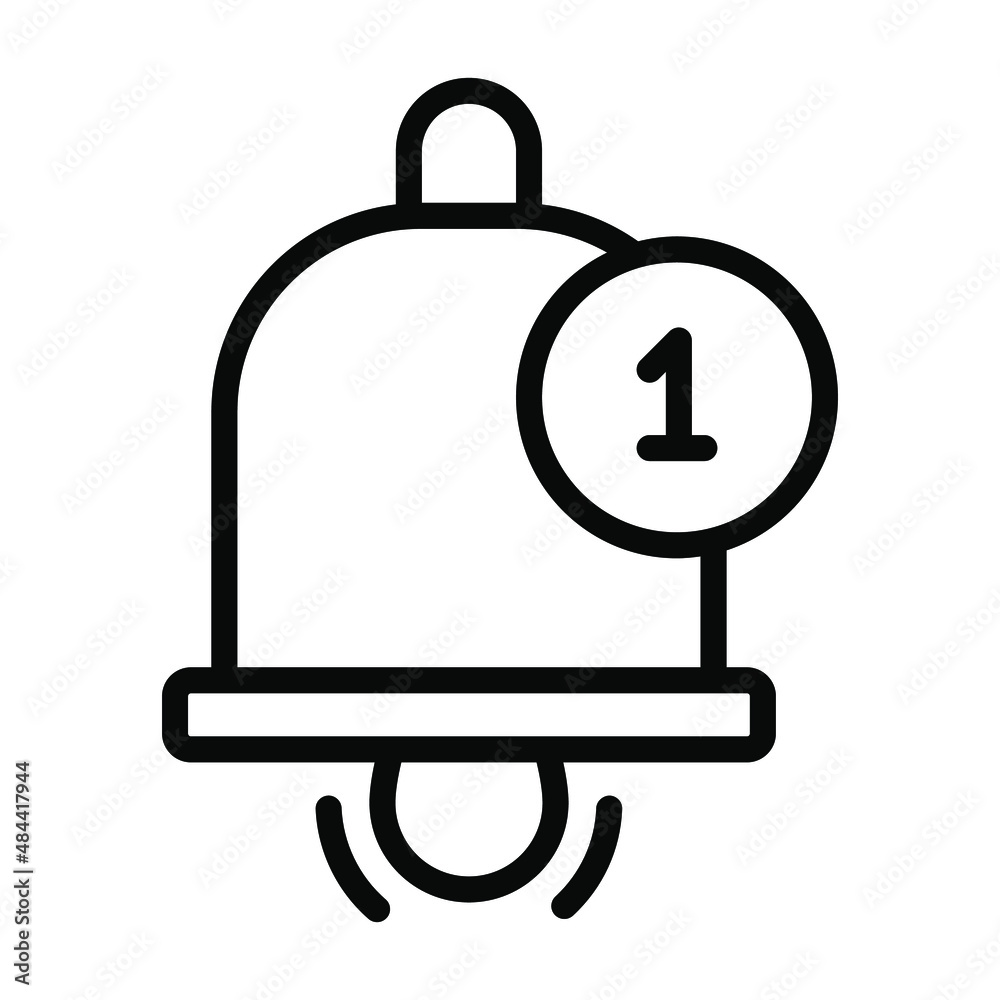reminder Icon. User interface Vector Illustration, As a Simple Vector Sign and Trendy Symbol in Line Art Style, for Design and Websites, or Mobile Apps,