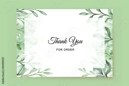 wedding invitation with greenery leaves