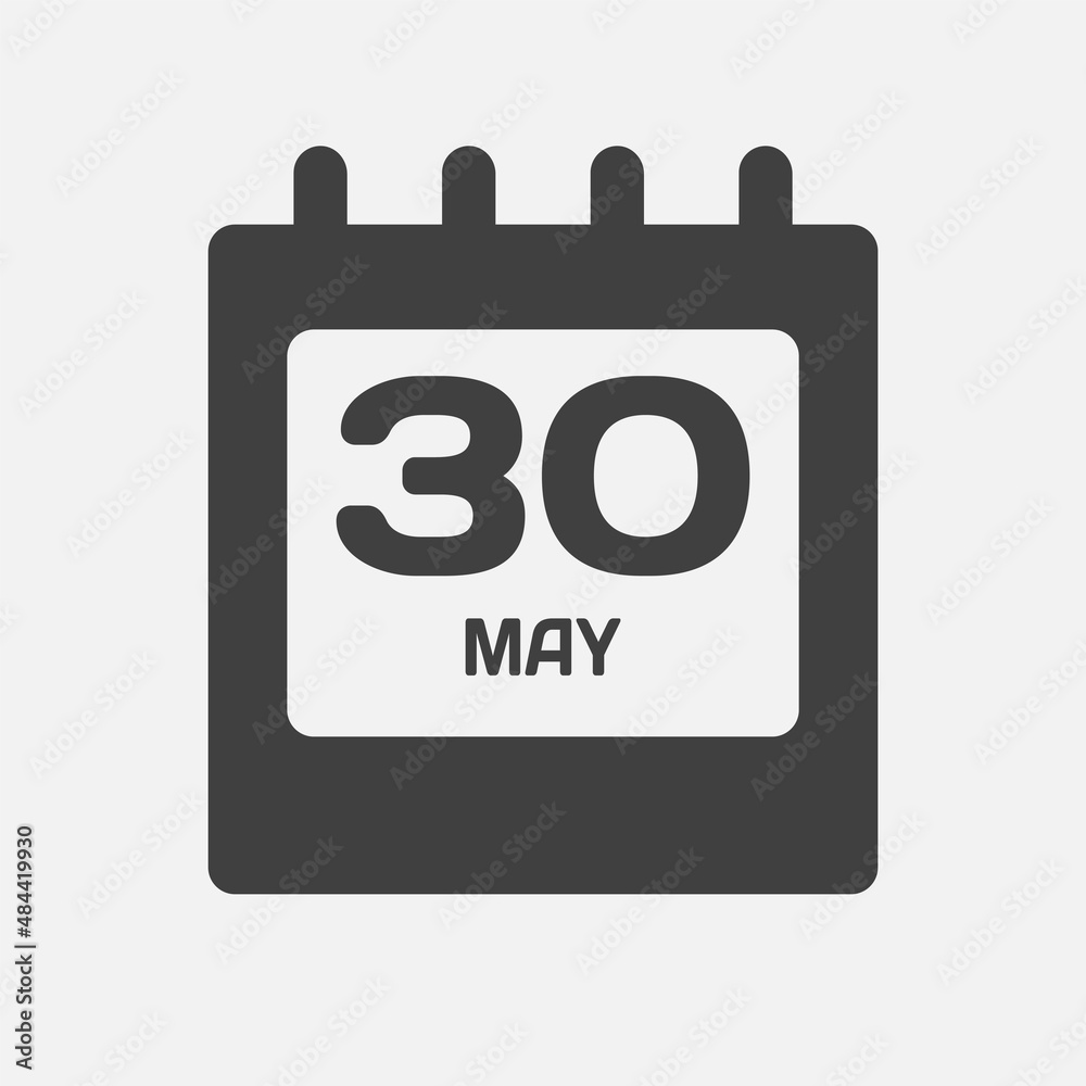 Icon day date 30 May, template calendar page Icon day date 30 May, template calendar page
