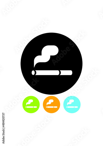 Cigarette smoke. Smoking room sign