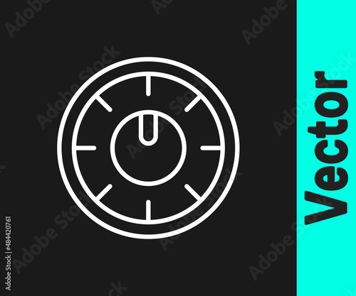White line Sound mixer controller icon isolated on black background. Dj equipment slider buttons. Mixing console. Vector