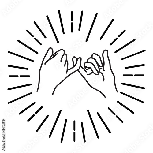 Pinky swear promise hand vector icon