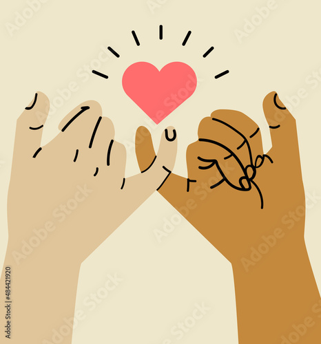 Hands making  promise sign concept