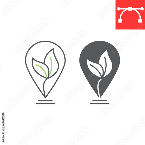 Locally grown line and glyph icon  eco local and healthy  locally grown vector icon  vector graphics  editable stroke outline sign  eps 10.