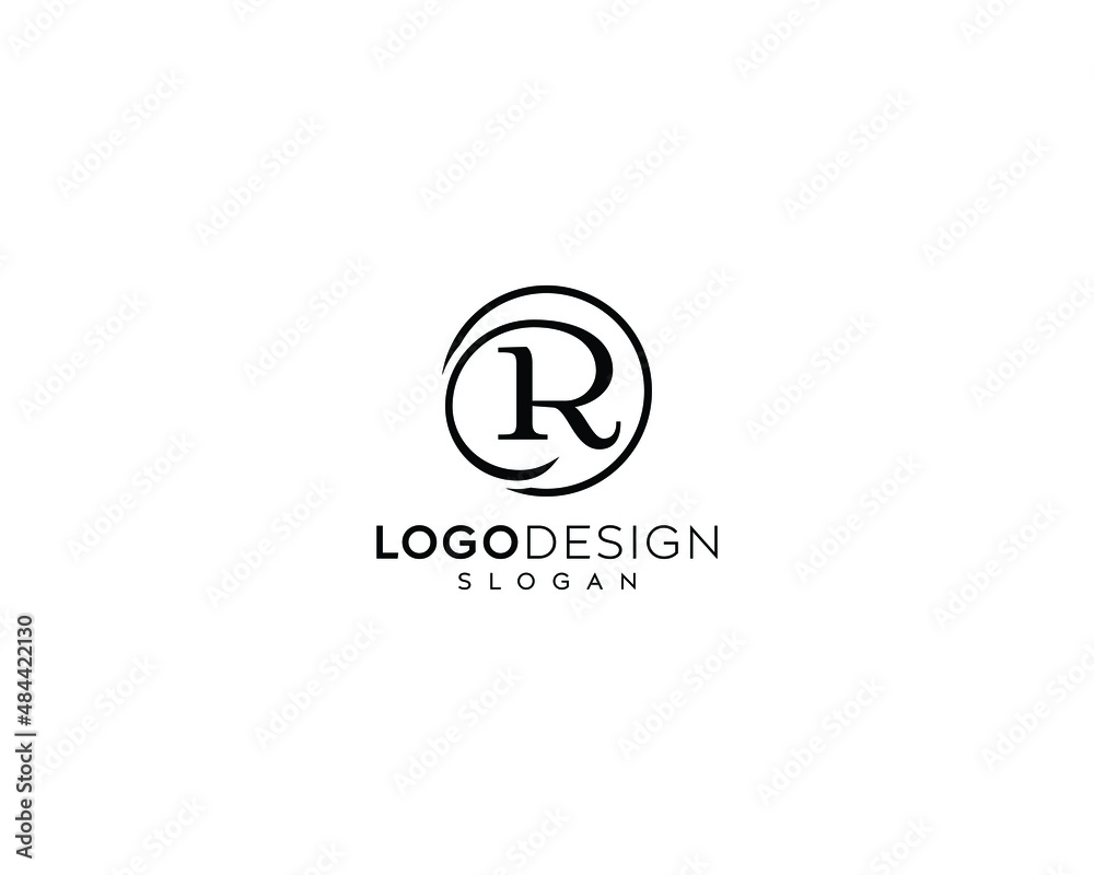 Abstract letter R logo, R vector logo design