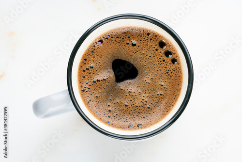 top view cup of coffee on table © berna_namoglu