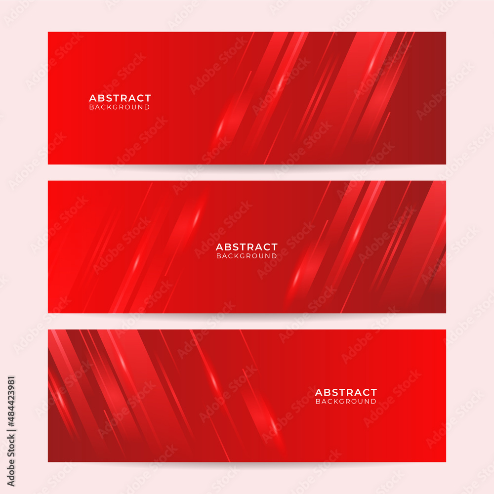 Set of modern light red abstract banner design background. Abstract red banner background with 3d overlap layer and wave shapes Set of modern light red abstract banner design background. Abstract red banner background with 3d overlap layer and wave shapes