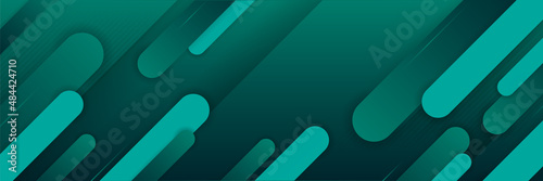 modern Geometric fluid green abstract banner design background. High contrast black and dark green glossy stripes. Abstract tech graphic banner design. Vector corporate background