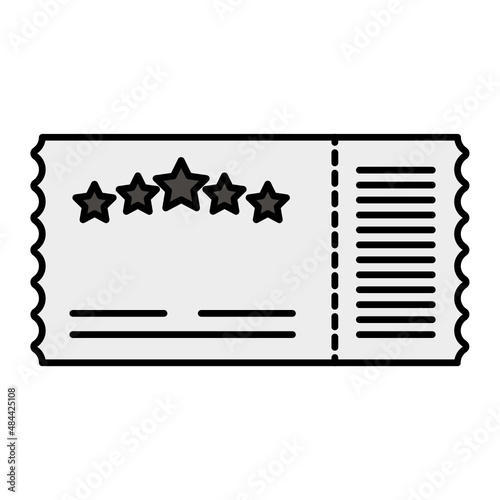 Show pass or voucher Vector Color Icon Design, Video blogger Symbol, vlogger or videography equipment Sign, motion pictures and film maker Stock illustration, Movie Ticket Concept, 