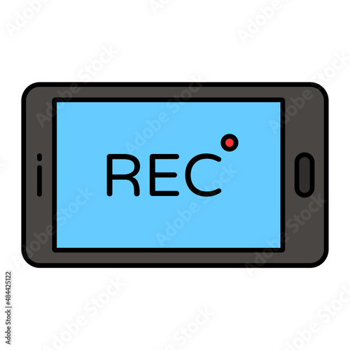 Film making App Splash Vector Color Icon Design, Video blogger Symbol, vlogger or videography equipment Sign, motion pictures and film maker Stock illustration, Movie Recording Screen Concept