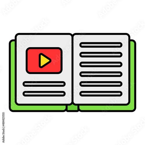 Playlist  Vector Color Icon Design, Video blogger Symbol, vlogger or videography equipment Sign, motion pictures and film maker Stock illustration, Video notebook Concept,