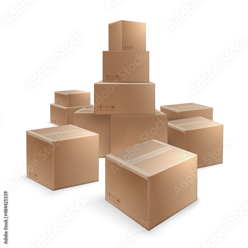 Cardboard Realistic Illustration