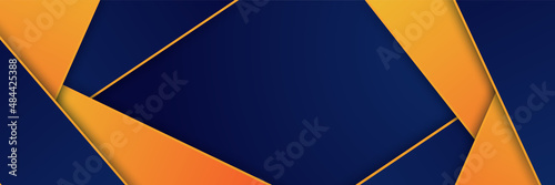 Modern blue orange abstract background banner. modern Geometric block orange blue abstract banner design background