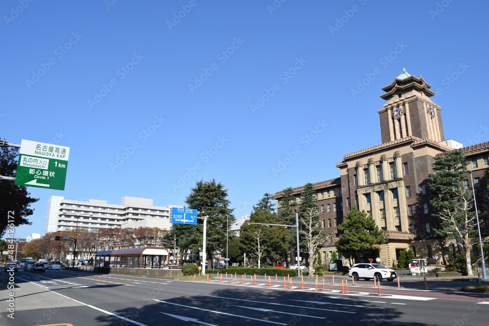 Cityscape in front of Nagoya City Hall