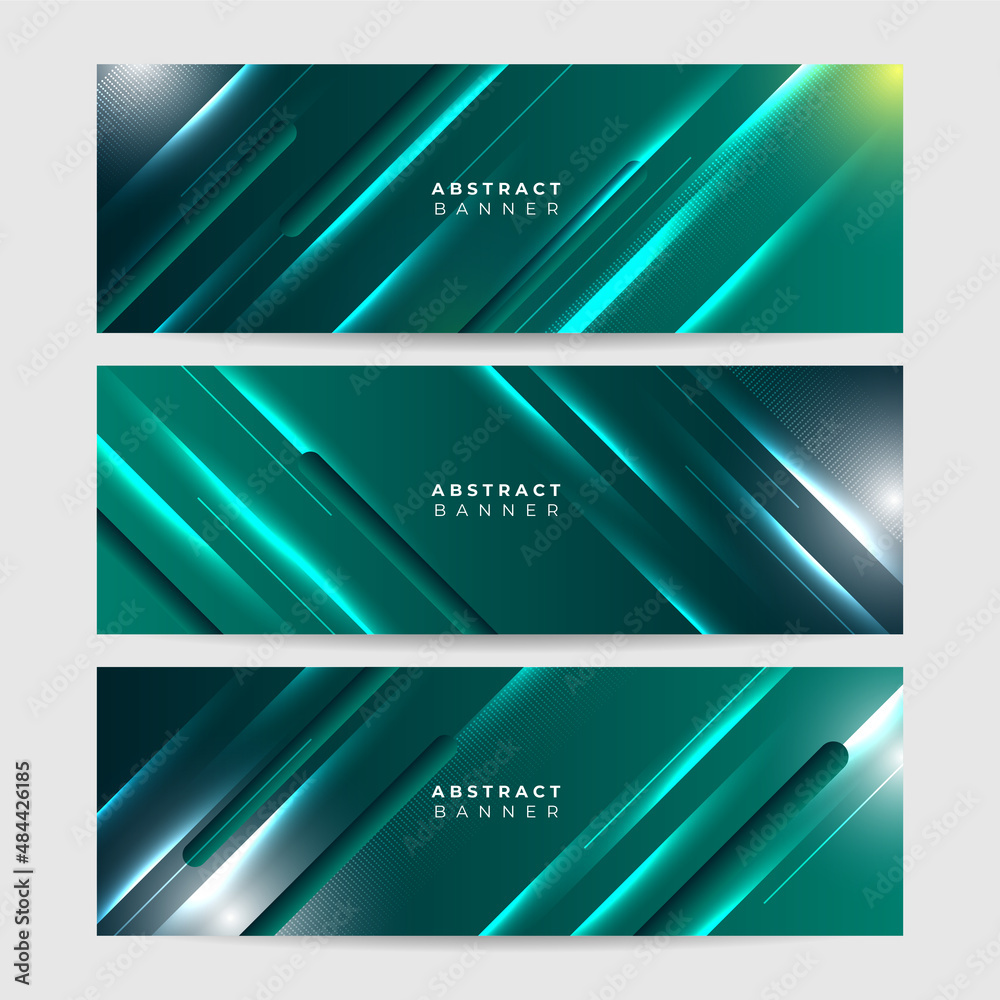 Set of modern light green abstract banner design background Set of modern light green abstract banner design background