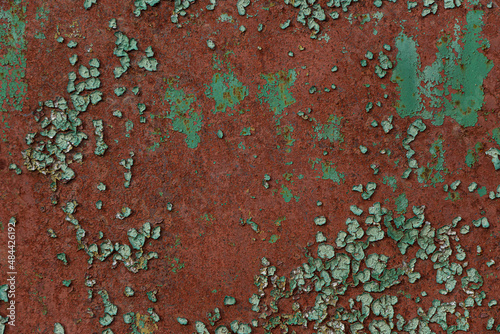 background in the form of an old metal painted fence