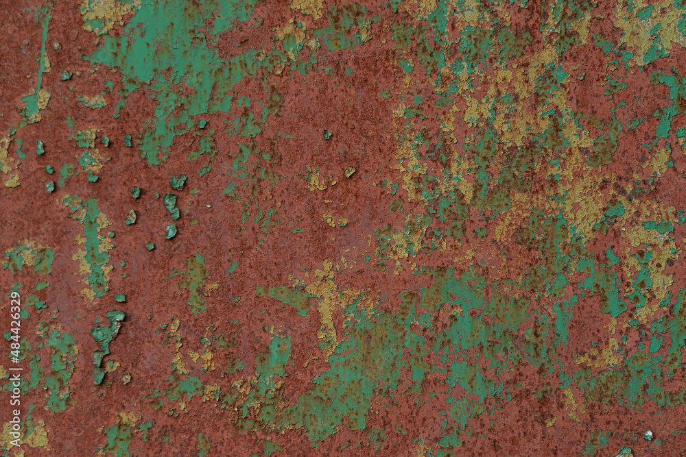 background in the form of an old metal painted fence