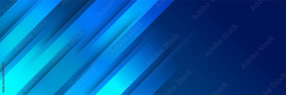 Fototapeta premium Set of modern light blue abstract banner design background