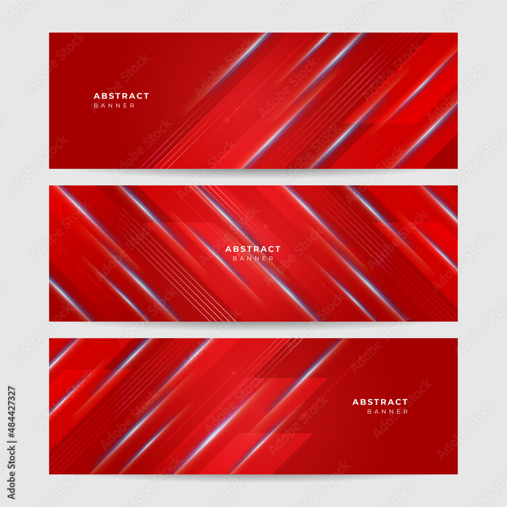Set of modern light red abstract banner design background Set of modern light red abstract banner design background