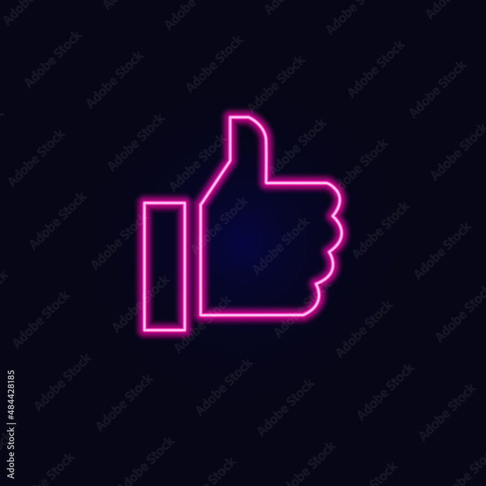 vector neon sign with thumbs up for decoration and design vector neon sign with thumbs up for decoration and design